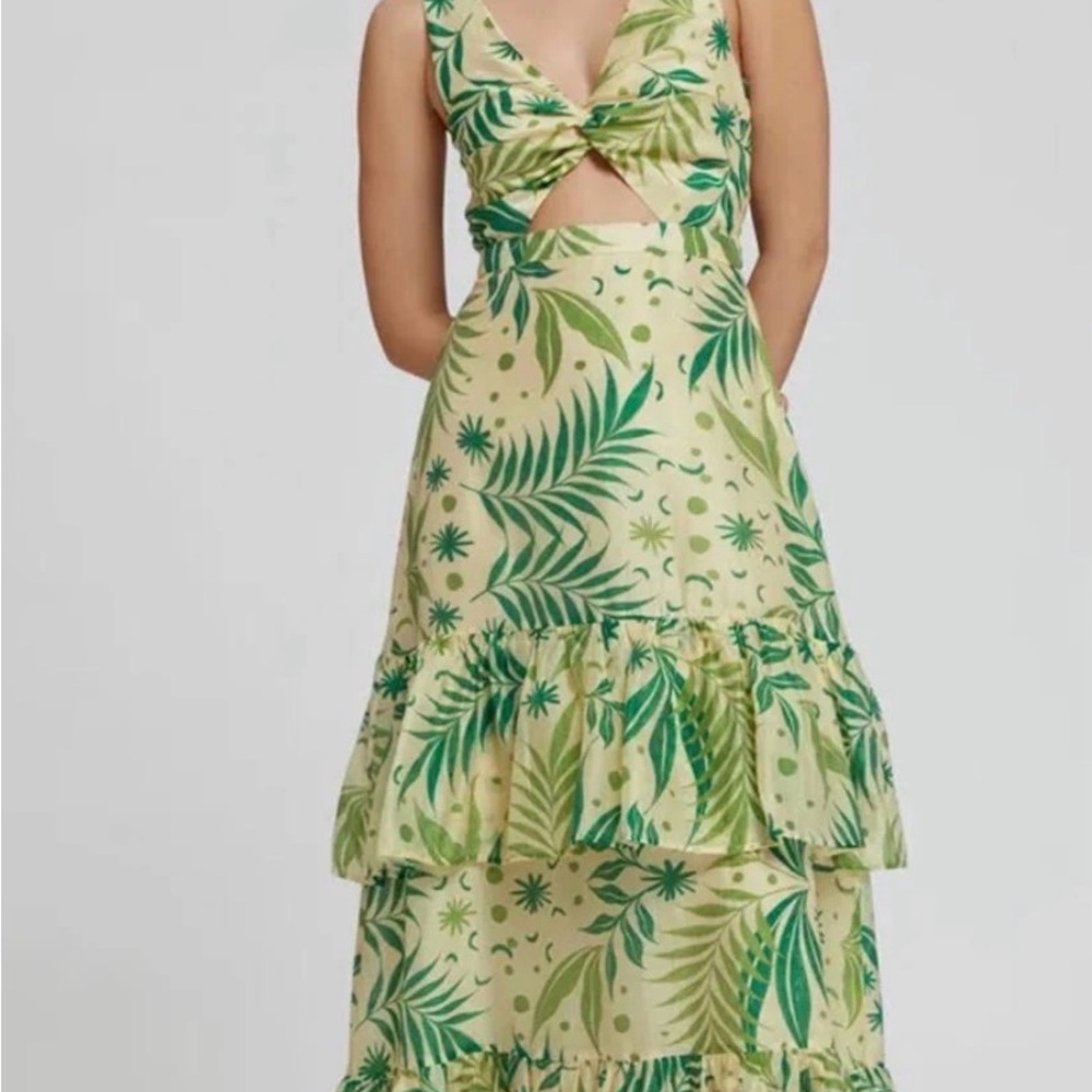 & Other Stories Green Patterned Sleeveless Dress